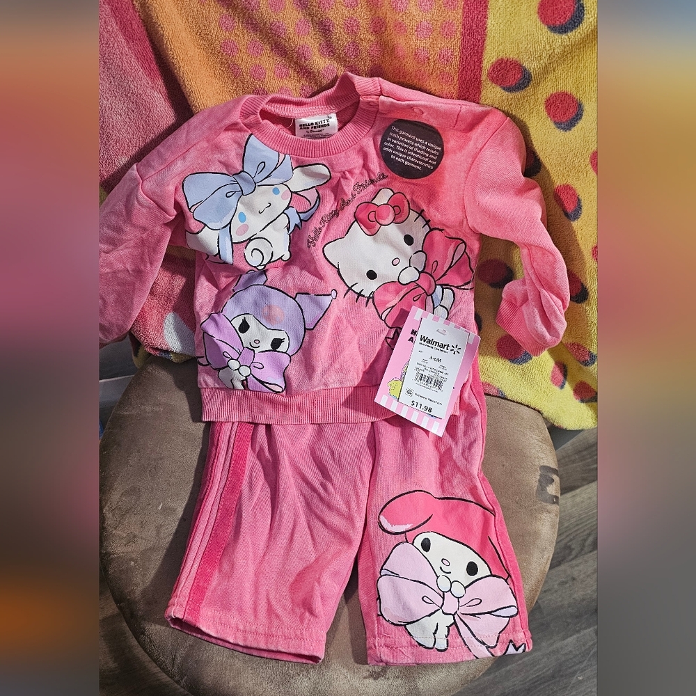 Hello Kitty Pink and Purple Kids Pajama Set